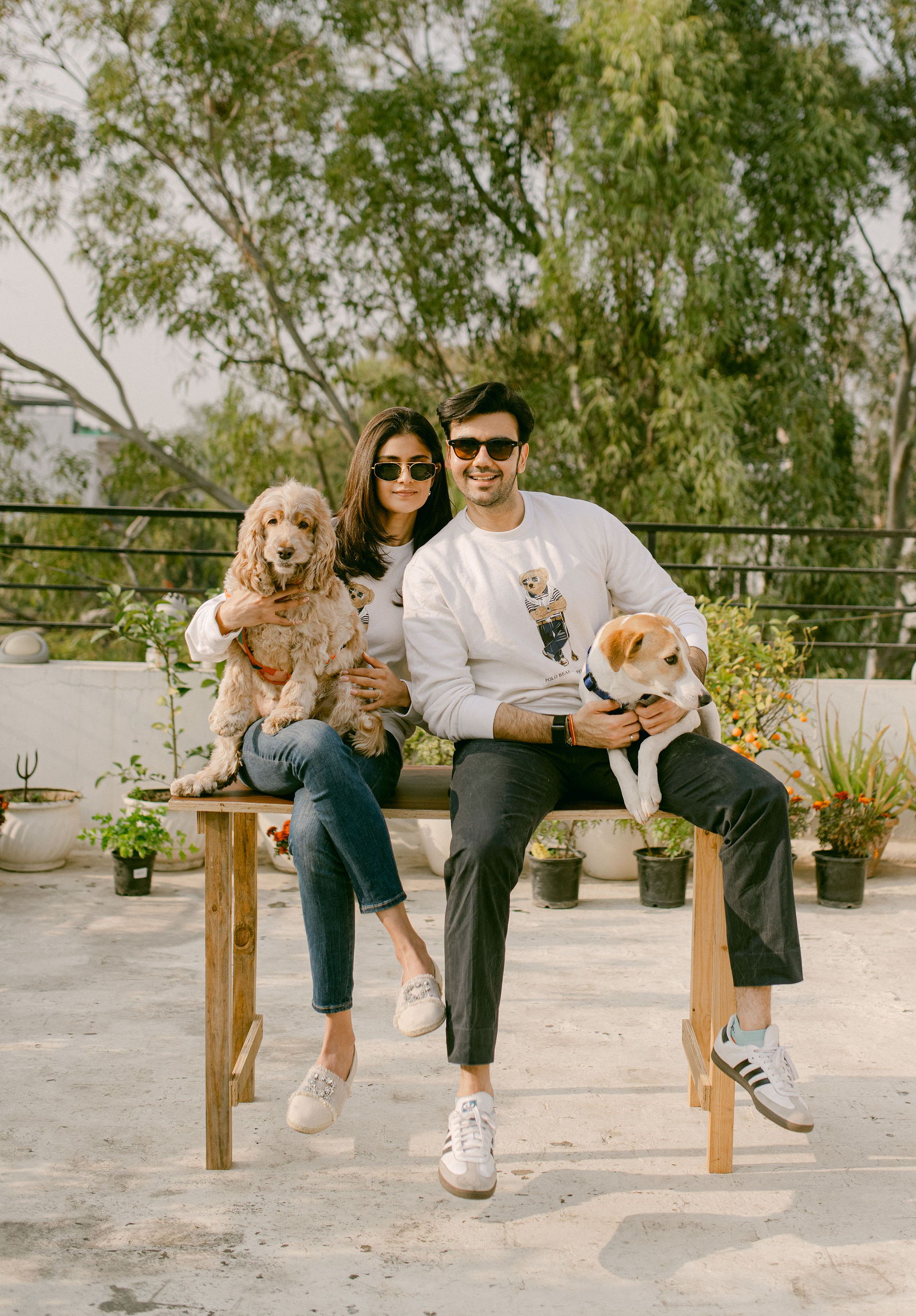 Ananyaa & Ayush with their dogs